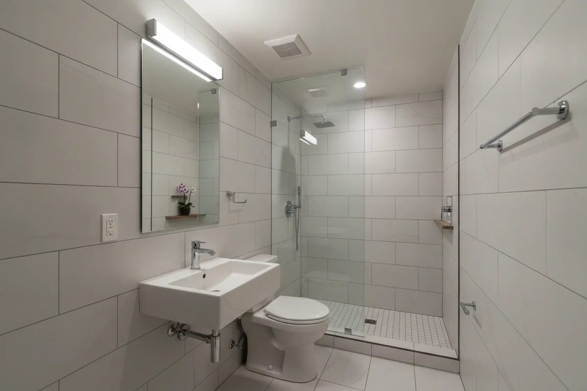 Custom vanity and countertop bathroom remodel in Palo Alto, CA